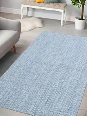 SISOSU Performance Braided Area Rug – Carpets for Living Room, Bedroom, Dining Room, Home Décor – Luxurious Handcrafted Traditional Rug – PET-Yarn – Modern Rugs- 3’ x 5’ – Blue & White